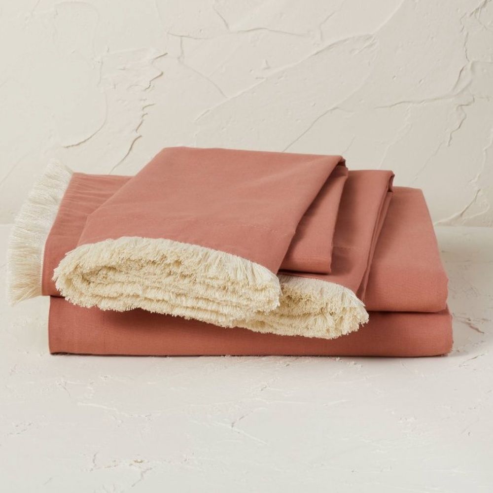 Opalhouse designed with Jungalow Fringe Cotton Percale Sheet Set Twin XL